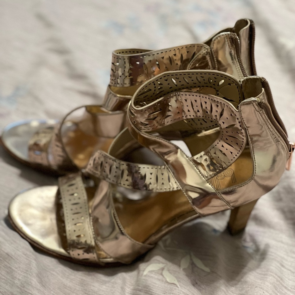 Belle by Sigerson Morrison Metallic Heeled Sandals